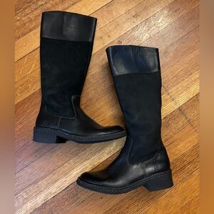 BORN Beret Leather and Suede Boots